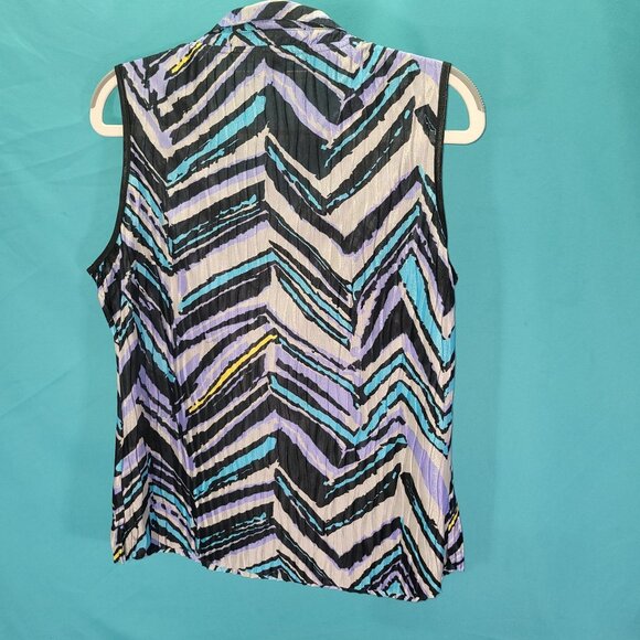 Jamie Sadock Womens Sleeveless Collared Top Size S 100% Polyester Multicolor - Picture 7 of 9
